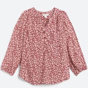 Market & Spruce Red Floral Blouse